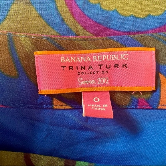 Banana Republic X Trina Turk Coachella Floral Silk One Shoulder Dress, size 0 - Picture 4 of 14